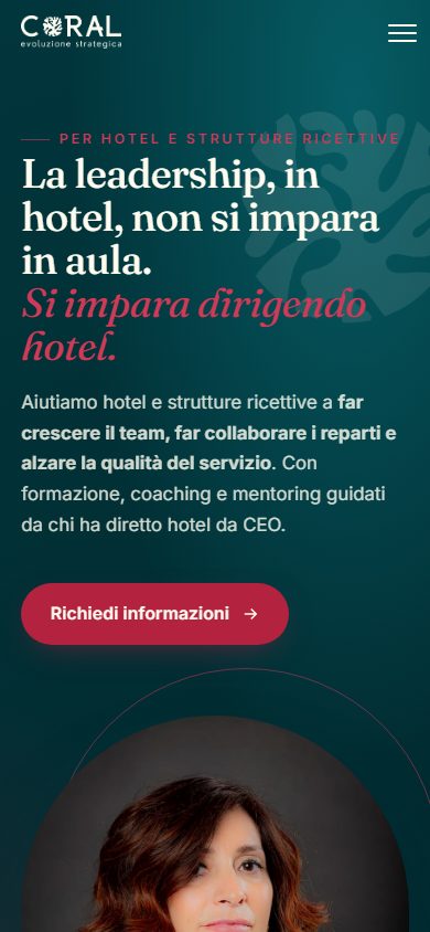 Home page del sito Coral Strategy, formazione e coaching per hotel