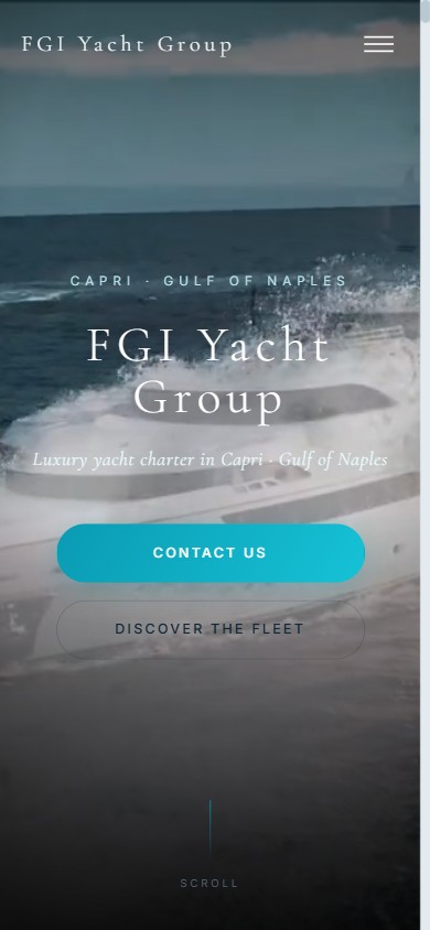 Home page del sito FGI Yacht Group, charter di yacht di lusso a Capri