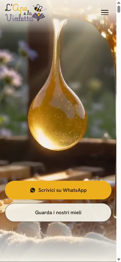 Home page del sito L’Ape e la Violetta, miele artigianale a Mandela