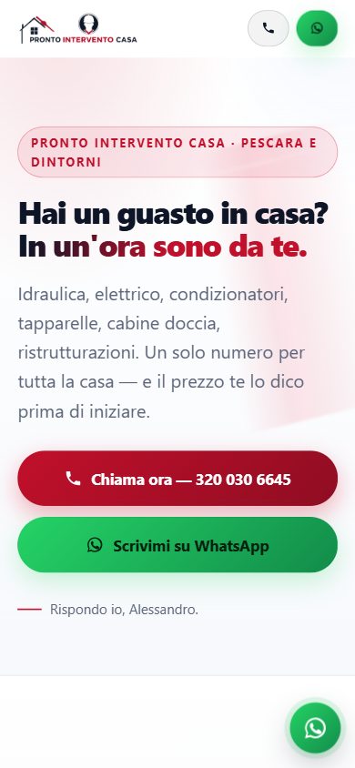 Home page del sito Pronto Intervento Casa, idraulico ed elettricista a Pescara