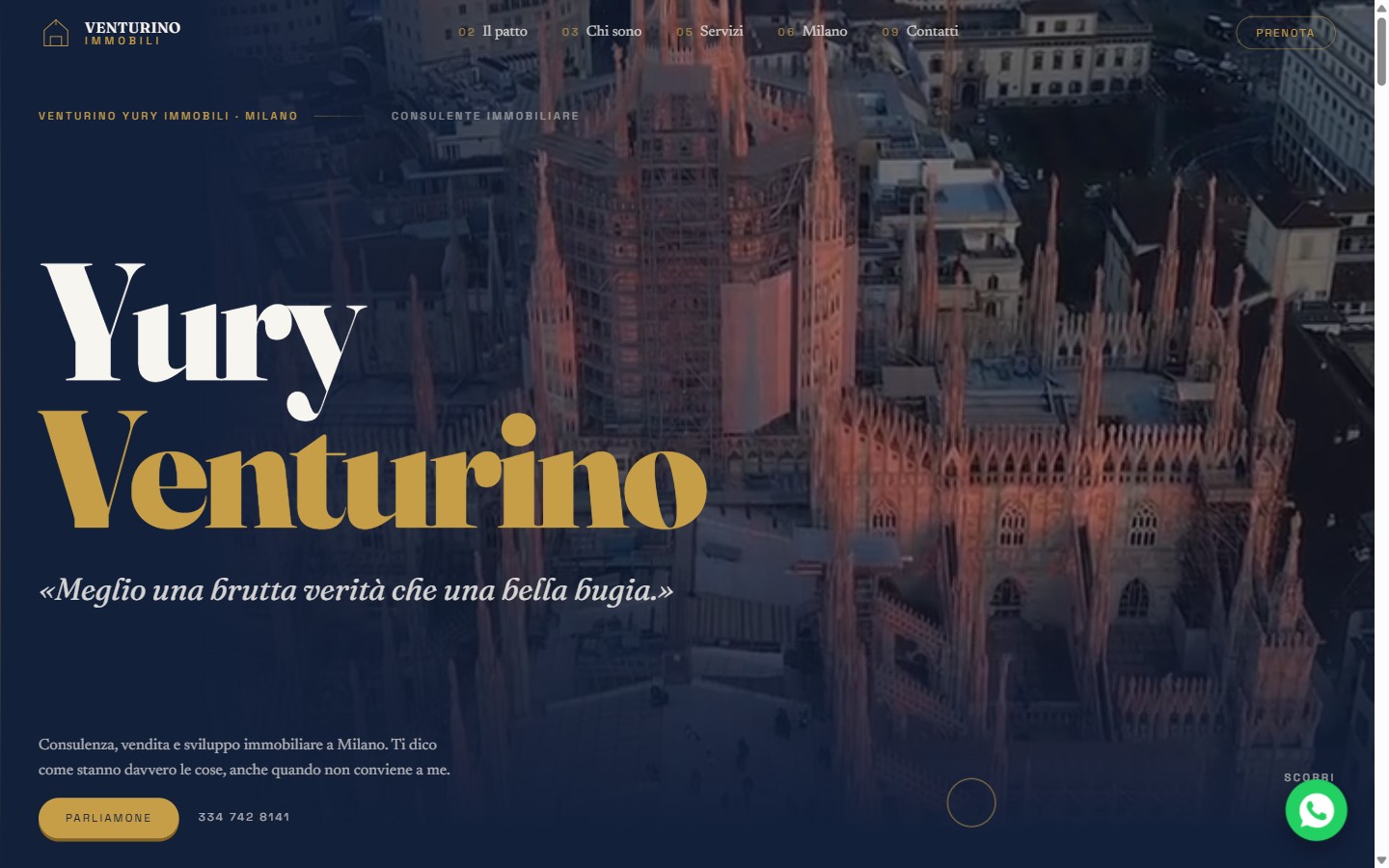 Home page del sito Venturino Immobili, consulente immobiliare a Milano